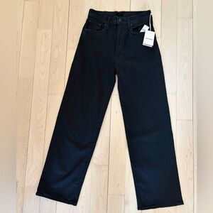 NWT MOTHER Rambler Zip Ankle Jeans in Not Guilty Black size 27